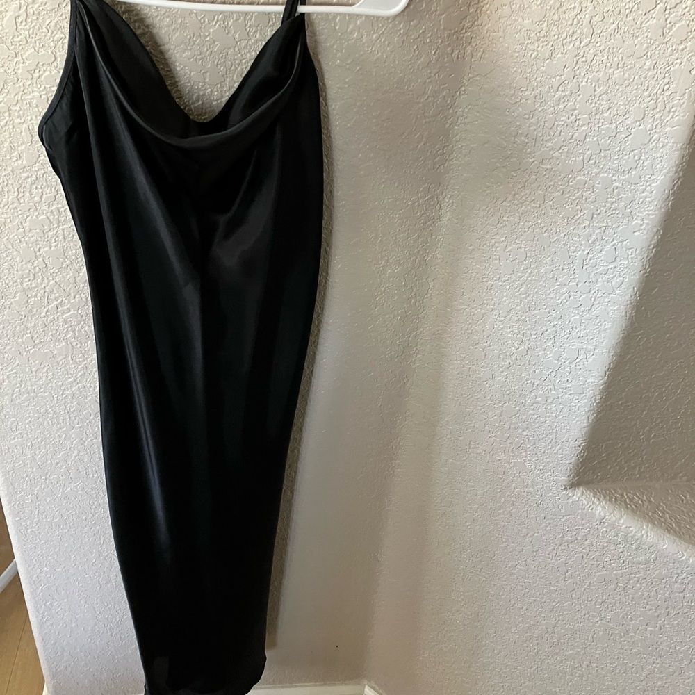 bebe Black Cowl Neck Midi Slip Dress